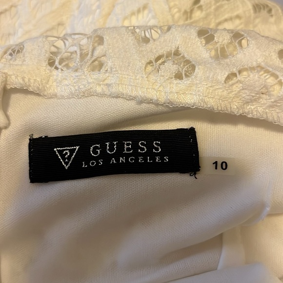 Guess White Lace Sleeveless Dress. Lined. Zipper Back. Size 10 - Picture 9 of 9